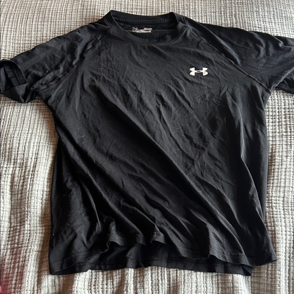 Under Armour Black Short-Sleeve Logo Performance Tee